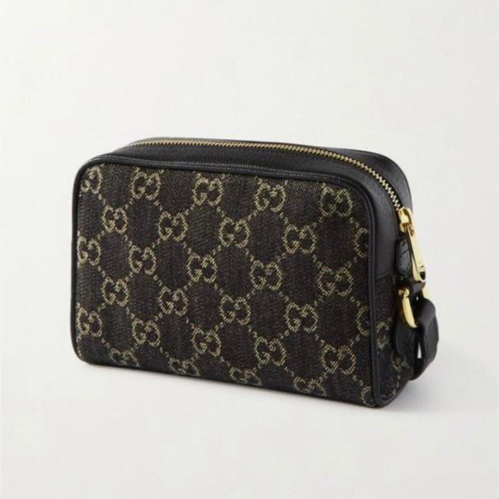 GUCCI Ophidia GG logo denim leather camera crossbody bag - Picture 6 of 8